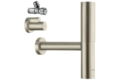 Сифон Axor Flowstar Design з кутовими кранами 3/8  для умивальника, Brushed Nickel 51304820