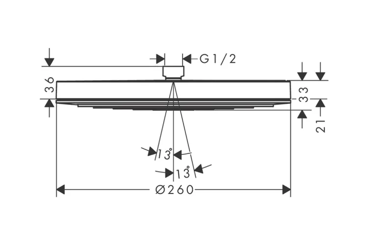Верхній душ Pulsify 260 1jet EcoSmart, Brushed Black Chrome (24141340) зображення 2