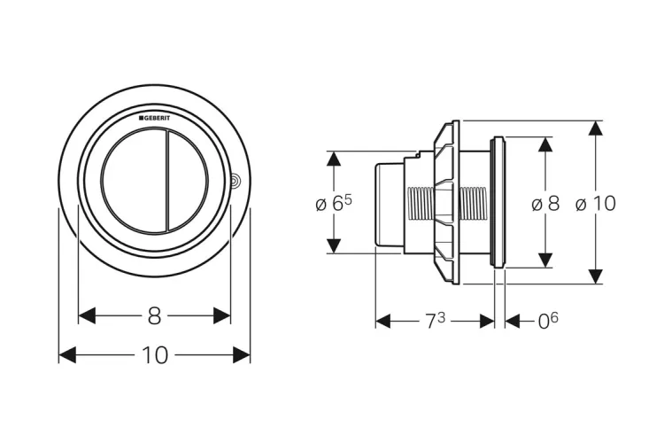 Кнопка подвійного змиву Type 10, чорний матовий (116.057.DW.1) image 3