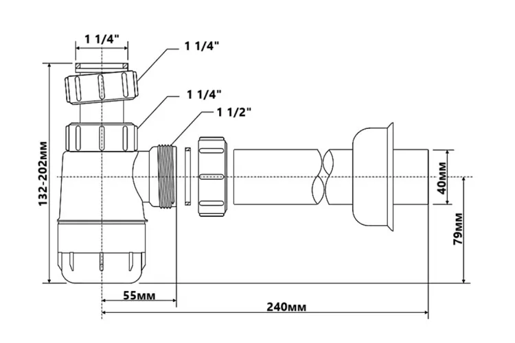 Сифон для умивальника 1/4х40 HC2-40 зображення 2