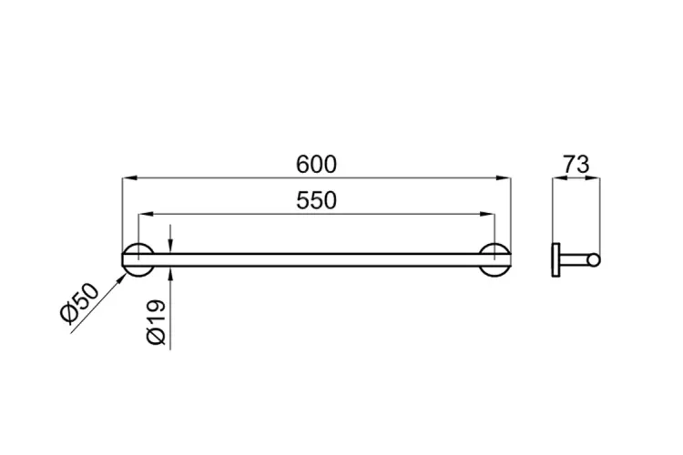 ROUND INOX, Рушникотримач 60 см, brushed stainless steel (100282057)  image 2