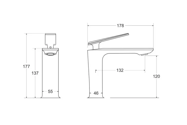 Змішувач до умивальника ASPIRA II (графіт)  зображення 2