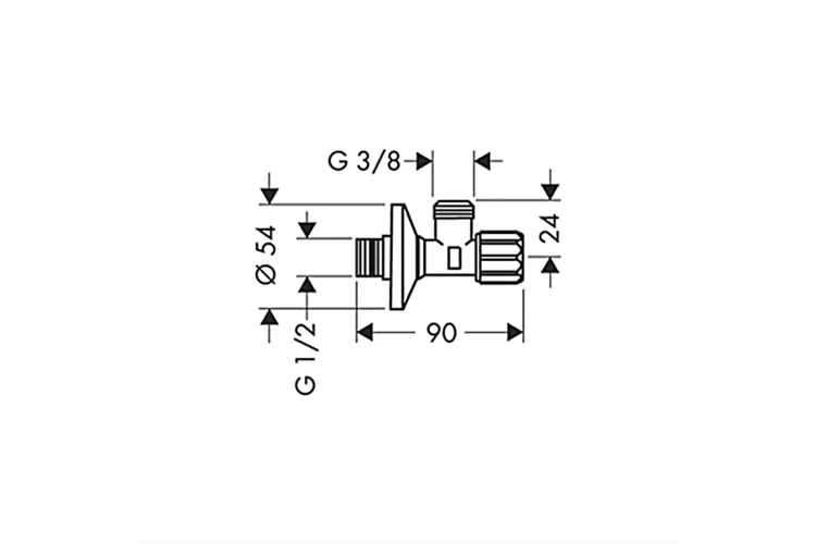 Кран кутовий Axor G 1/2"х3/8 для умивальника, хром 51308000 зображення 2