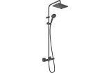 Душова система Vernis Shape Showerpipe 230 1jet EcoSmart з термостатом MattBlack (26097670)