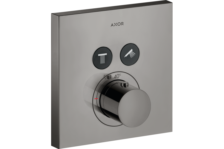 Термостат для 2-х споживачів Axor ShowerSelect square прихованого монтажу Polished Black Chrome 36715330 image 1