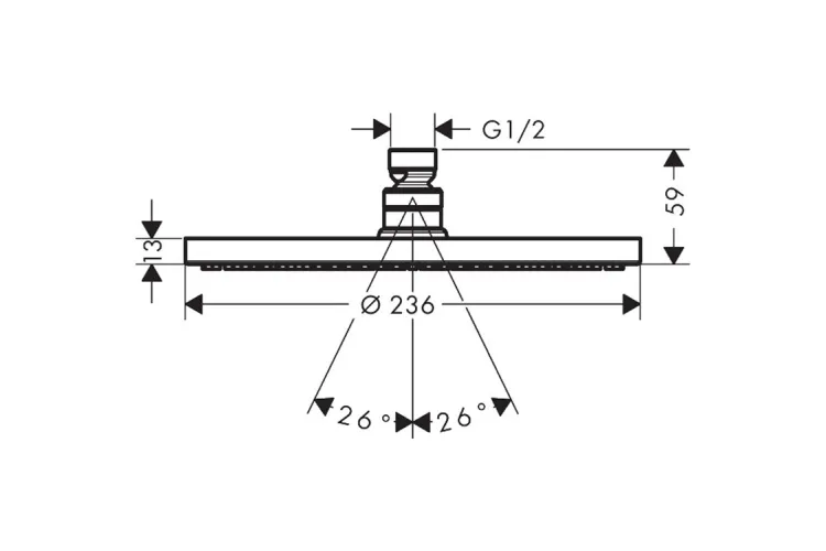 Верхній душ Raindance S 240 Showerpipe PowderRain 1jet, Polished Gold Optic (27623990) зображення 2