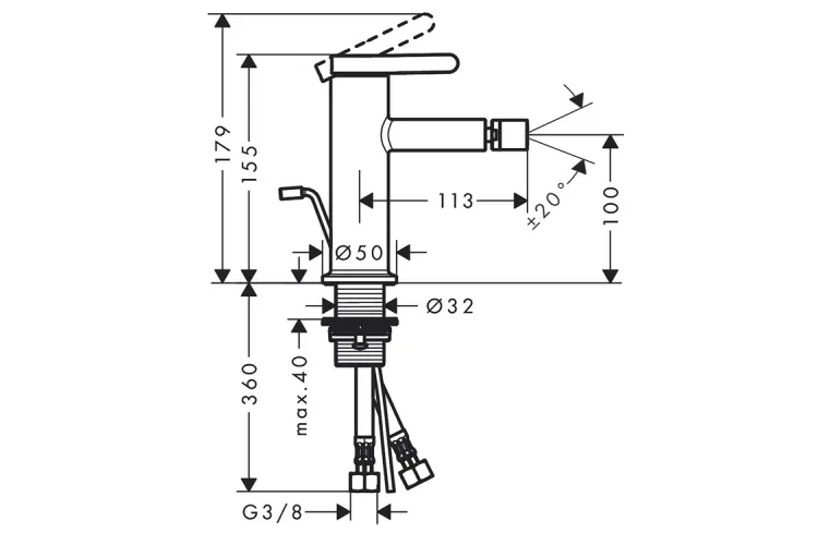 Змішувач AXOR One для біде, Brushed Gold Optic (48210250) image 2