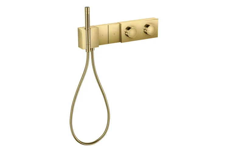 Термостат для 2-х споживачів AXOR Edge прихований монтаж Diamond Cut, Polished Gold Optic 46701990 зображення 1