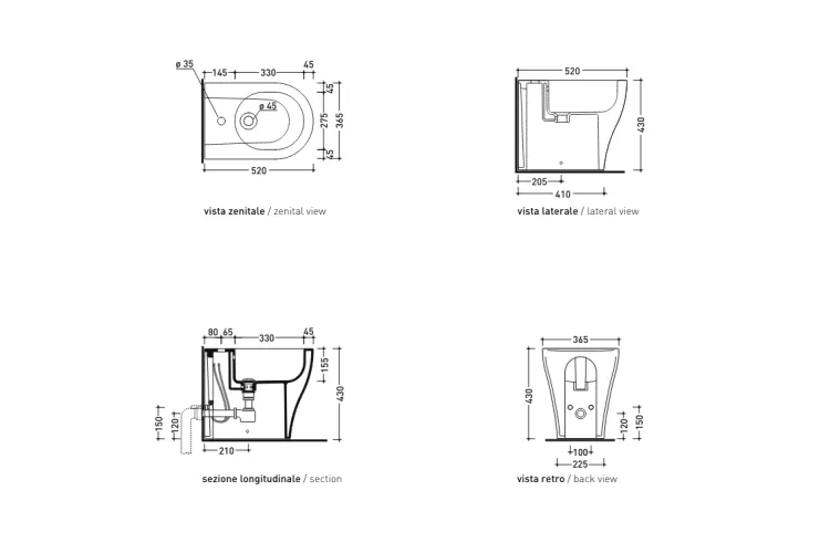 APP Біде підлогове Argilla (AP217ARG) image 3