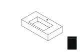 Умивальник VERTICE  90.2х18х48.7 підвісний з керамограніту, Nylo Noir Pulido (700034656)