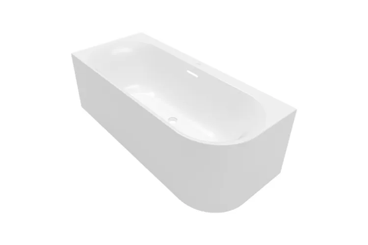 LOOP&FRIENDS Ванна 1700x750 овальна пристінна кутова лівостороння Stone White (UBA170LOF9CL00V-RW) image 1