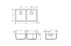 Кухонна мийка S510-U770  під стільницю 820х450 на дві чаші 370/370 Graphiteblack (43434170)  зображення 2