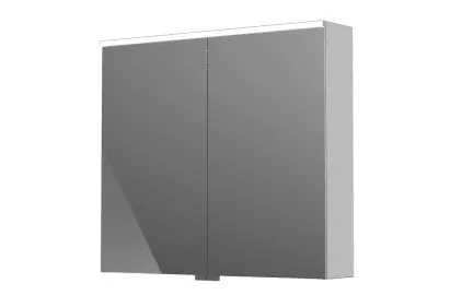 Дзеркальна шафа GEO 80 см, дві дверки, білий глянець 214035