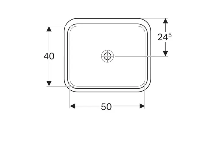 Умивальник VARIFORM 50 см прямокутний, врізний під стільницю, без отвору під змішувач, без переливу (500.767.01.2) зображення 3