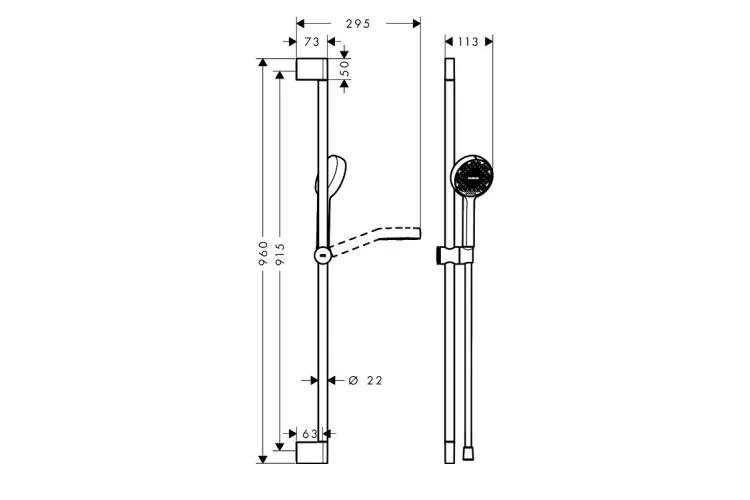 Душовий набір Activera Select S 2jet EcoSmart 90 см, Chrome (28046000)  зображення 3
