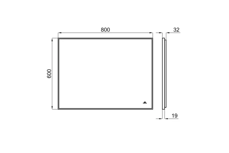 SQUARE, Дзеркало 80X60 см, LED підсв.4000К, IP44, (100179914) image 5