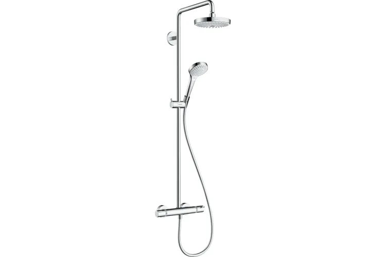 Душова система Croma Select S 180 2jet Showerpipe EcoSmart з термостатом, 9 л/хв, білий/хром (27254400) зображення 1