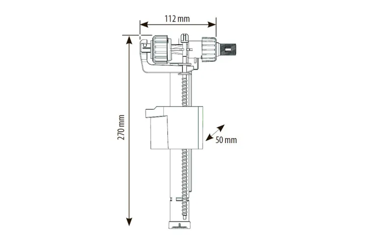 Впускний клапан Compact 95L-3/8M, боковий 3/8'' латунний, швидке наповнення, клас 1 image 3