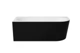 Ванна акрилова кутова AVITA A-LINE B&W MATT 170х75 ліва з білим сифоном McAlpine з наповненням через перелив
