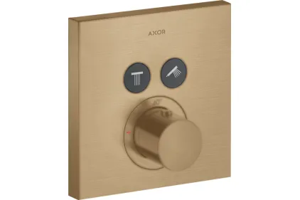 Термостат для 2-х споживачів Axor ShowerSelect square прихованого монтажу Brushed Bronze 36715140