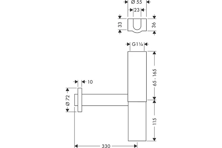 Сифон Axor Flowstar Design для умивальника, хром 51303000 image 2