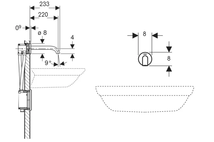 Змішувач Piave безконтактний до мережі, для прихованого блоку, з міксером, хром глянц. (116.282.21.1 ) image 2