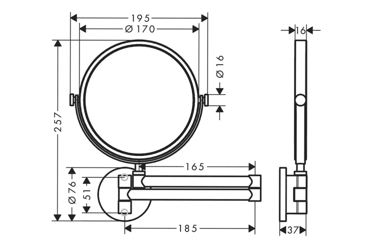 Дзеркало для гоління Axor Universal Circular, Stainless Steel Optic (42849800) image 2
