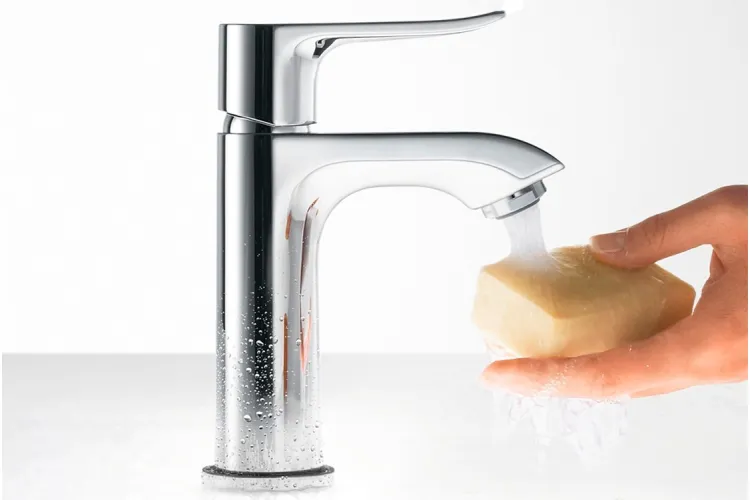 Змішувач Metris 100 для умивальника без донного клапана (31186000) зображення 2