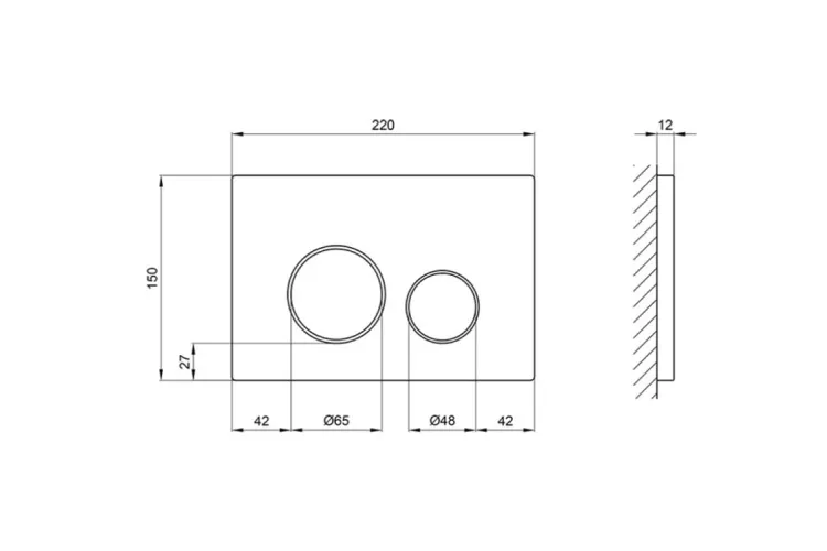 Qtap Nest Кнопка кругла 150х220х13 мм, Chrome image 5