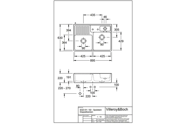 DOUBLE-BOWL SINK Кухонна мийка з двома чашами 89,5x63x22 та POP-UP, без отвору для змішувача (632392R1) White alpine glossy зображення 2