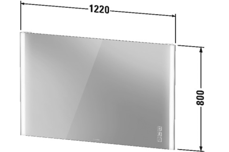 XVIU Дзеркало з підсвіткою та підігрівом 122х80x4 см (XV70440B1B1), шампань матовий image 2