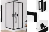 Душова кабіна квадратна SUVIA BLACK 2D 90x90х190 скло clear ACTIVE SHIELD 5мм