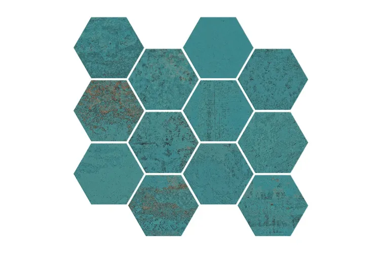 G-2143 METALLIC GREEN NAT MOS HEX 28x30 (мозаїка) зображення 1