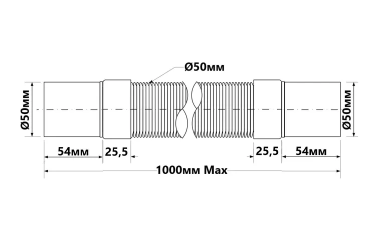 Труба розтяжна 1 м 50х50мм без прокладки FLX501MPP зображення 2