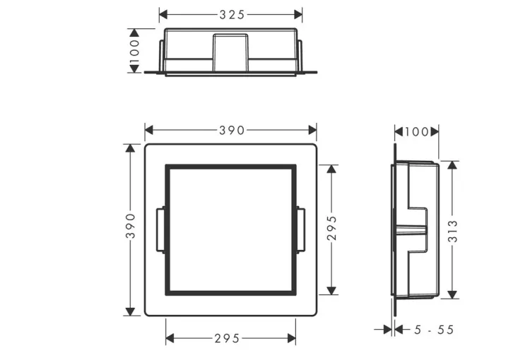 XtraStoris Rock Вбудовване відро д/сміття 4л з дверцятами, під плитку 30х30х10см, Matt Black  (56089670) зображення 4