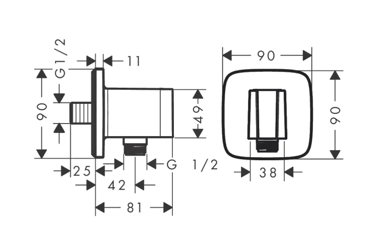 Шлангове під'єднання FixFit Porter Q з тримачем Matt White (26887700) image 3