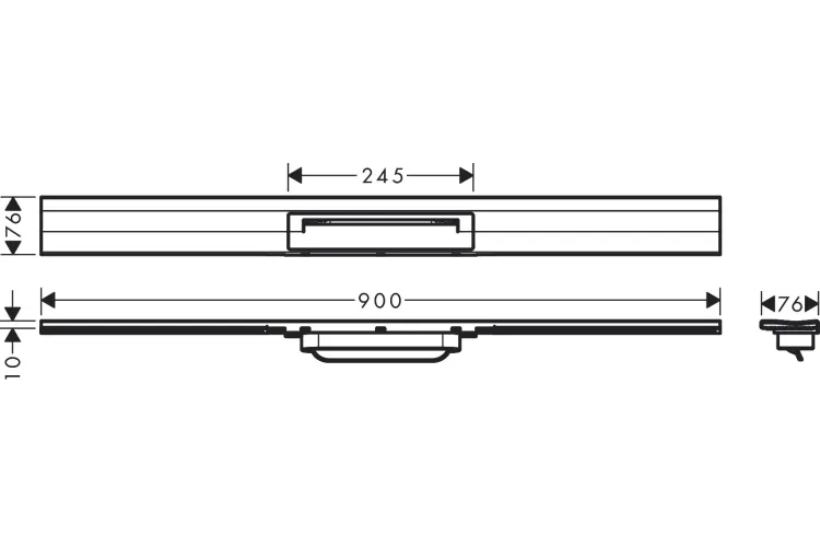 Верхня частина "RainDrain Flex" для душового трапу (пристінна) 900 мм Chrome (56052000) image 4