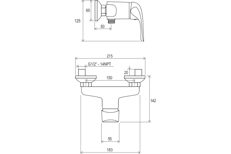 Змішувач для душу Rosa RS 032.00/150 X070012 зображення 2