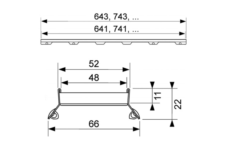 Основа під плитку " Plate II " для трапа L - 1500 мм TECE (601572) зображення 2