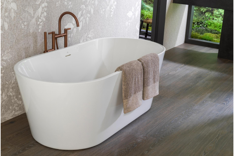 LIGNAGE, Змішувач підлоговий, ванна/душ з шлангом 150 см та ручним душем, брашована мідь (100289173) image 3