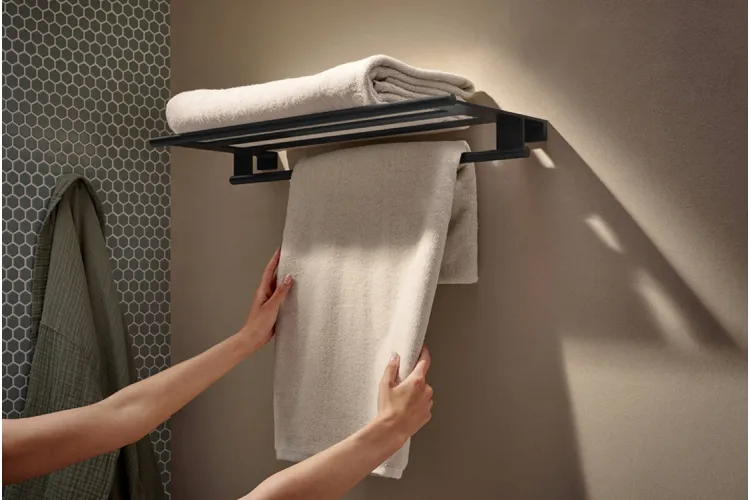 AddStoris S Поличка для рушників із тримачем 66.1x26.2 см, Matt Black (41781670) image 2