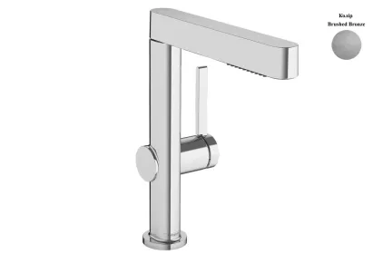 Змішувач Finoris 230 для умивальника з поворотним висувним носиком 2JET і донним клапаном push-open, Brushed Bronze (76063140)