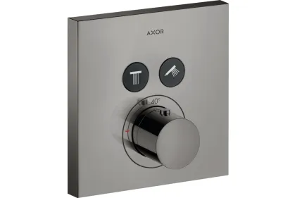 Термостат для 2-х споживачів Axor ShowerSelect square прихованого монтажу Polished Black Chrome 36715330