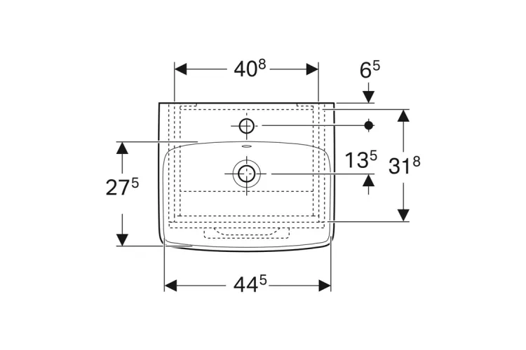 Тумба +  умивальник SELNOVA SQUARE 50 см, білий глянець (502.750.00.1) image 3