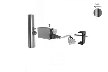 Комплект прихованого підключення шнура 25х50 (кругла труба), бронза