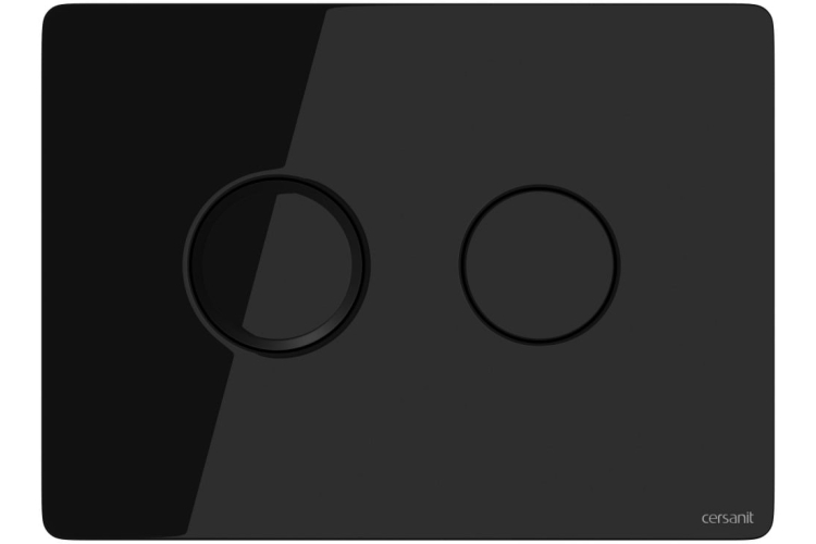 Кнопка змиву пневматична ACCENTO CIRCLE чорне скло (для інсталяційної системи) зображення 1