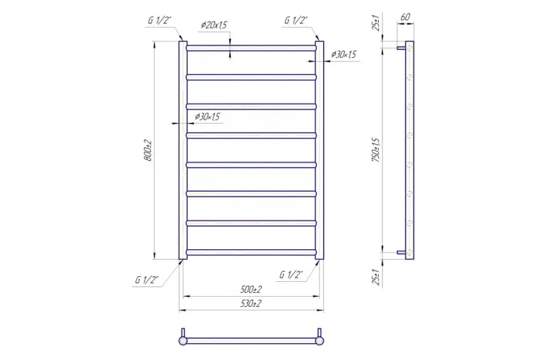 Рушникосушка Класік F 800х530/500 зображення 3