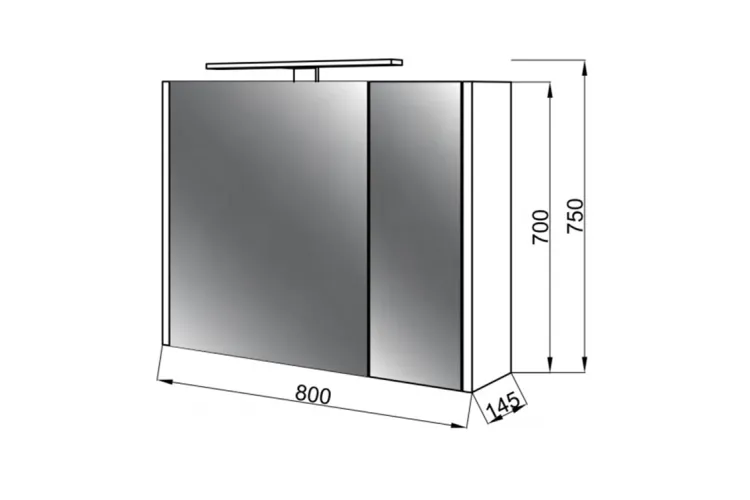 Дзеркальна шафа Ельба Z-80 з підсвіткою image 3