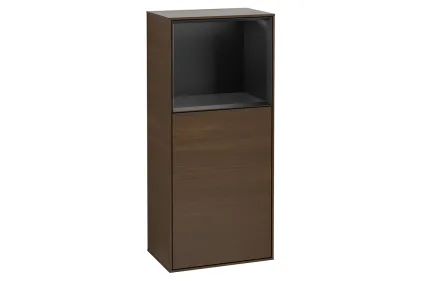 FINION Модуль лівий 41,8x93,6x27 см колір Walnut Vener, поличка Black Matt + 3 LED (G500PDGN)