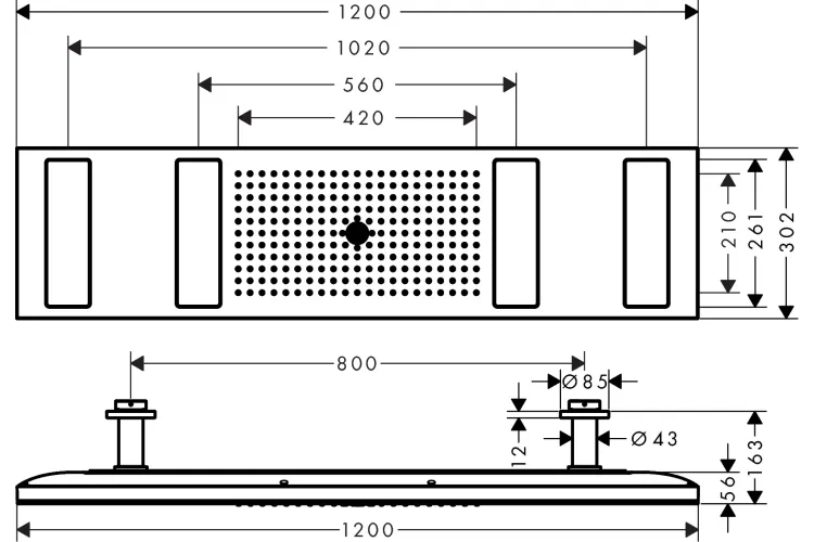 Верхній душ Axor ShowerHeaven 1200х300 4jet з підсвіткою 3500 K, Chrome (10628000) image 2